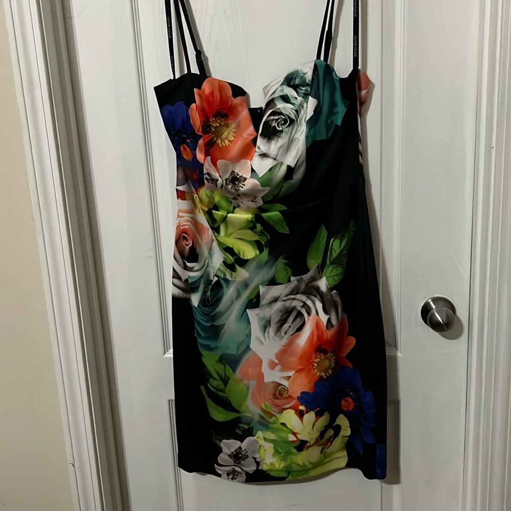 Dress with flowers on it.
